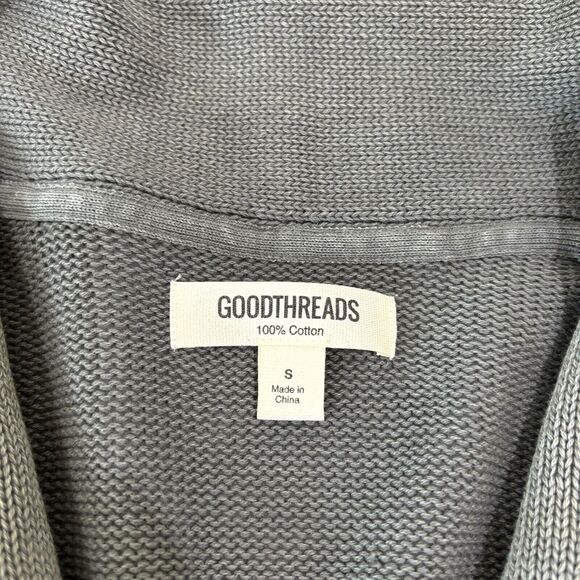 Goodthreads Mens Sweater Grandpa Cardigan S Gray Chunky Shawl Collar Academia - Picture 10 of 13